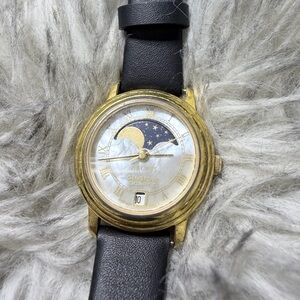 Armitron Gold and Black Moon Phase Watch